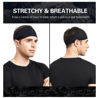 Men Women Sports Headband Sweatband Stretch Elastic Gym Fitness Running Yoga Headwrap Breathable Quick-dry Absorbent Hair Bands