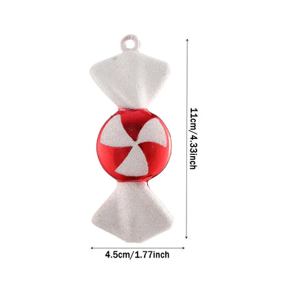 1Pcs 16CM Christmas Candy Pendant Red White PVC Painted Lollipop Cane Christmas Tree Decoration Christmas Home Decor Kids Gifts