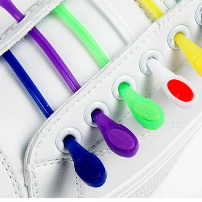 Silicone Shoelace Sneakers Laces Shoes Accessories Round Waterproof Elastic Shoelaces No Tie Lazy Shoe laces no laces