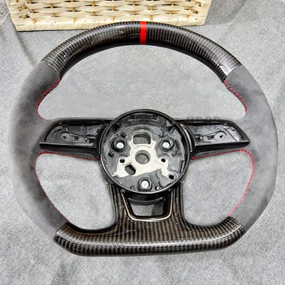 Real Carbon Fiber Steering Wheel for Audi B9 A3 A5 RS3 RS4 RS5 S3 S4 S5 2018 2019 2020 2021 2022 Custom Style