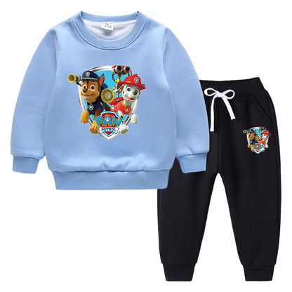 Paw Patrol Kids Clothing Boys Thickening Sweater Trousers Spin Master Girls Clothes Pullover 2PCS Cotton Winter  Kawaii Clothes