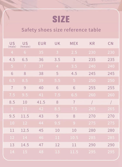 New women's lightweight breathable anti-smashing anti-skid protective steel toe work women's work shoes mesh safety shoes