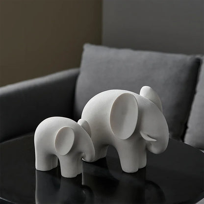 Nordic Style Elephant Resin Statue Ornaments, Home Decor Crafts, Office Desk Figurines Decoration, Bookcase Sculpture Gift