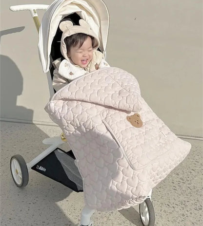 Korean Style Autumn Winter Baby Stroller Blanket Cartoon Thickened Warm Baby Quilt Baby Stroller Kids Straps