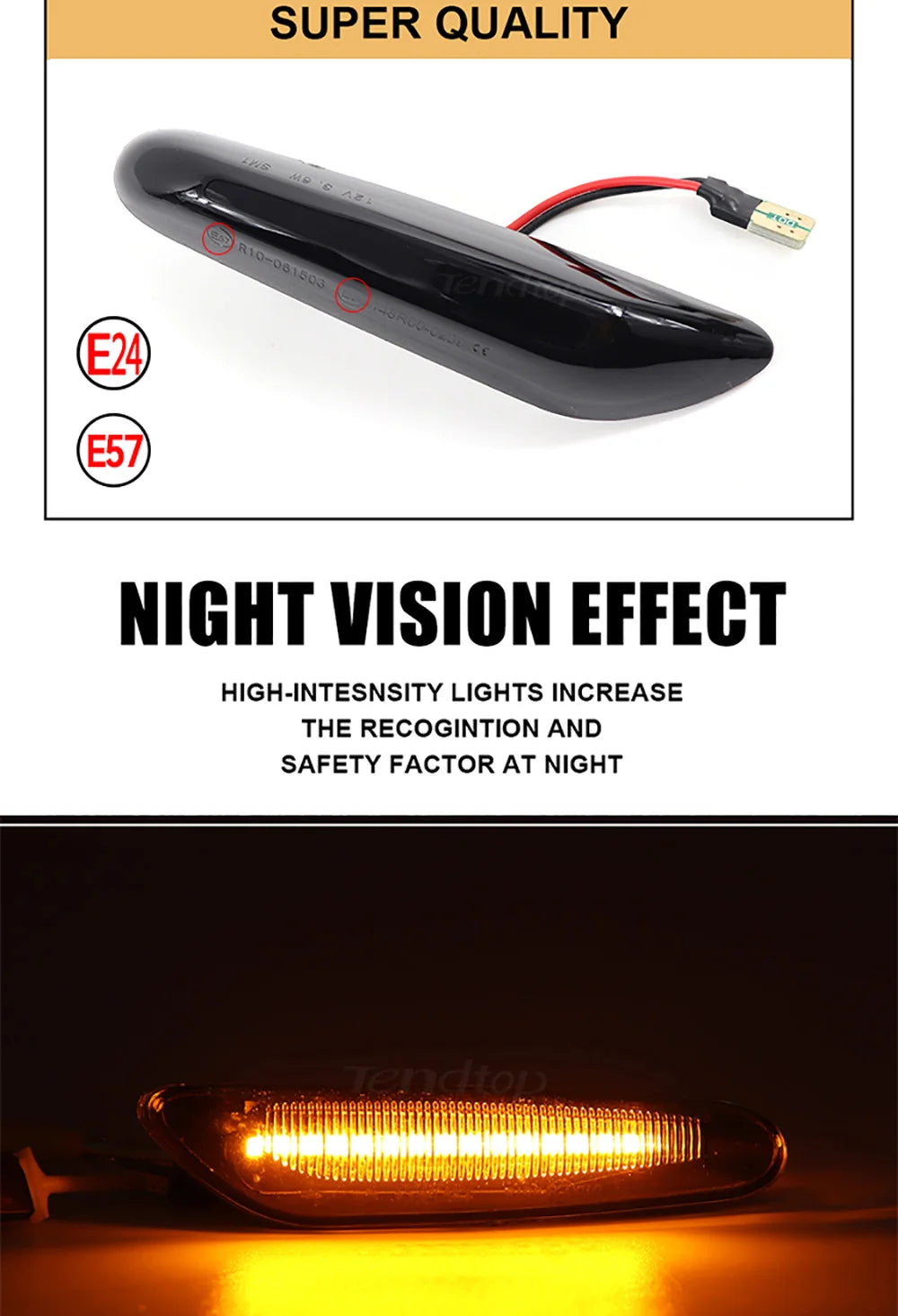 LED Dynamic Side Marker Mirror Indicator Lamp Flowing Water Turn Signal Light For BMW E90 E91 E92 E93 E60 E87 E82 E61 E46 X1 X3