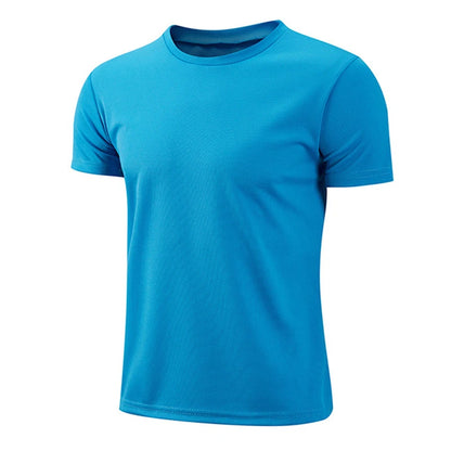 Men Breathable Bodybuilding Sport t Shirt Short Sleeve Football t-Shirts Men Quick Dry Running Gym Shirt Fitness Soccer Jersey