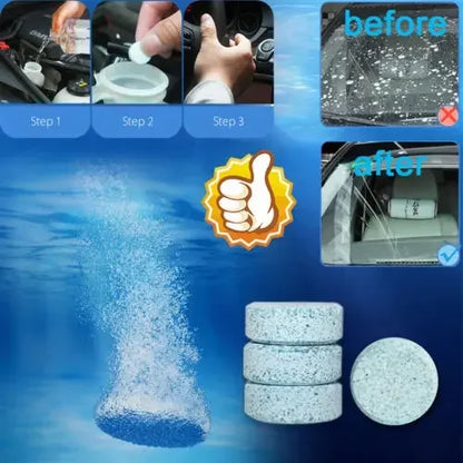 Car Tablet Windscreen Cleaner Effervescent Window Solid Cleaning Automobile  Glass Wiper Washing Tablets Dust Remover Pink