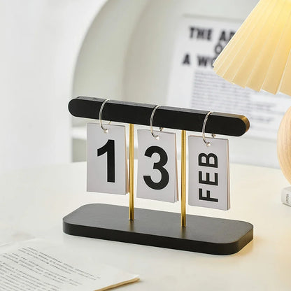 Minimalist Style Living Room Office Decoration Wooden Calendar Ornament Modern Desk Accessories Simple Home Decor Crafts Gift