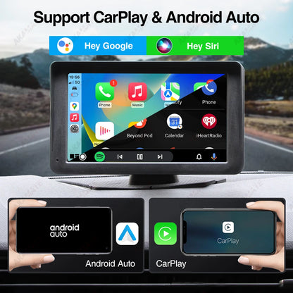 AKAMATE 7inch Universal Car Radio Monitor CarPlay Android Auto Multimedia Player Bluetooth AUX TF Card IPS Screen Video Play