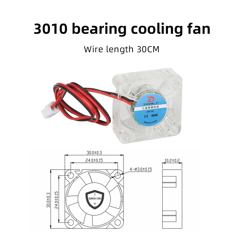 2510 3010 4010 Voron Cooling Fan DC 12V 24V Mini Brushless Hotend Cooling Fan Hydraulic Bearing Fan RGB LED for 3D Printer Parts