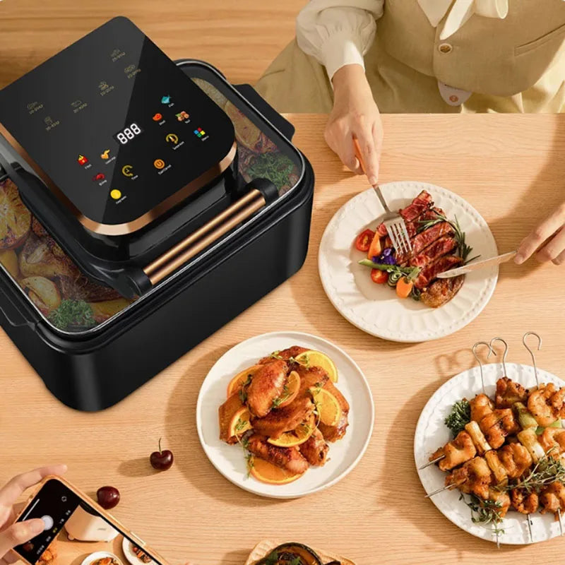 12L Air Fryer Large Capacity Ivisible Automatic Electric Fryer Household Intelligent Electric Oven Friggitrice Ad Aria