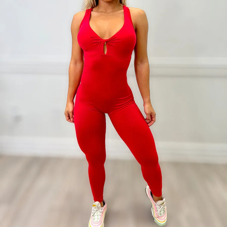 Seamless Yoga Jumpsuits Sports Fitness One-Piece Yoga Sleeveless Workout Clothes Running Sportswear Tight Training Tracksuits