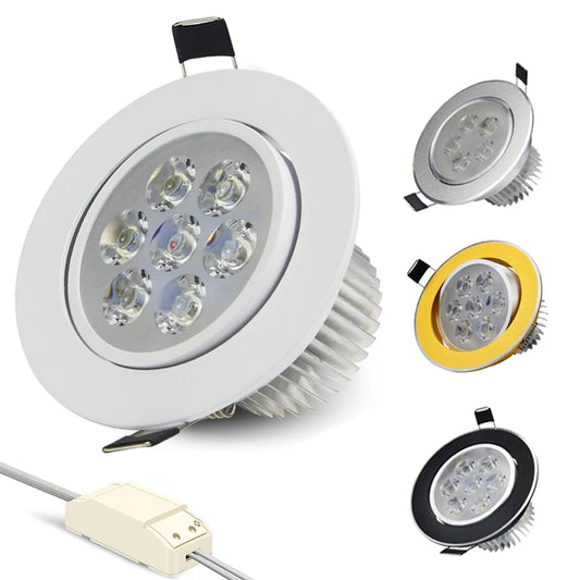 Round Dimmable LED Downlight 3W/4W/5W/7W LED Ceiling Spotlight Embedded High-power Cree Ceiling Home Spotlight Fixture AC85-265V 