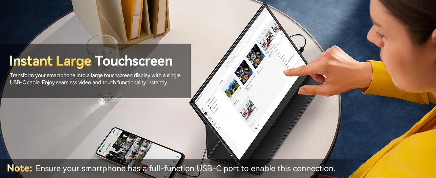 EVICIV 3K Portable Monitor OLED 16" Touchscreen 2880*1800 QHD 100% DCI-P3 Multi-Touch HDR USB-C HDMI For Laptop Gaming Dispaly