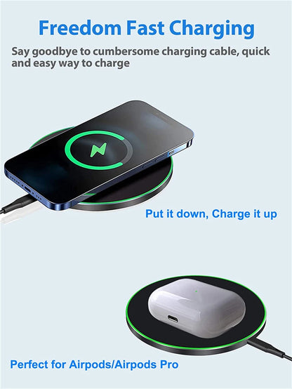 50W Fast Wireless Charger Pad For iPhone 14 13 Xiaomi Huawei Doogee Samsung Mobile Phone Charger Wireless Charging Dock Station