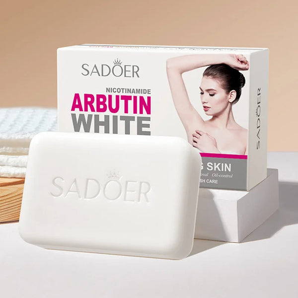 SADOER Niacinamide Arbutina Sapone per il viso Idratante Schiarente Pulizia profonda Corpo Schiuma per il lavaggio del viso Detergente per il viso Sapone fatto a mano