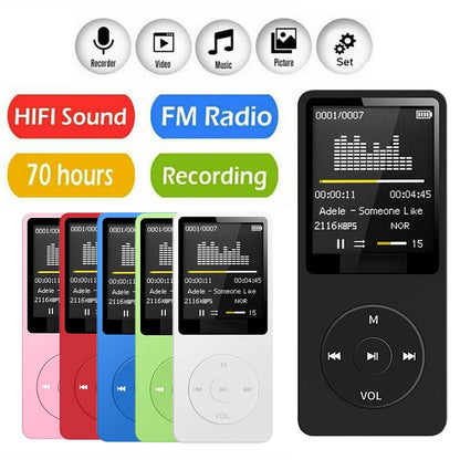 MP3 Player USB Charging Record Digital Display Screen Media Lossless Portable Pocket Sports Running Walking Music Play