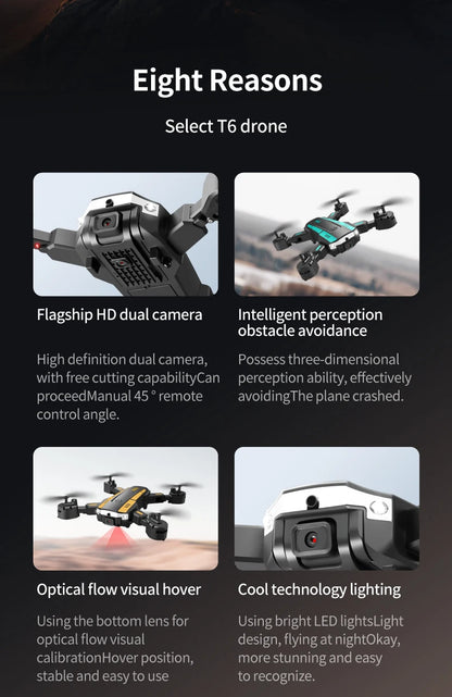 XIAOMI T6 Drone 8k Profesional HD GPS Camera Obstacle Avoidance Aerial Photography Optical Flow Foldable Quadcopter Toy Gift 1KM