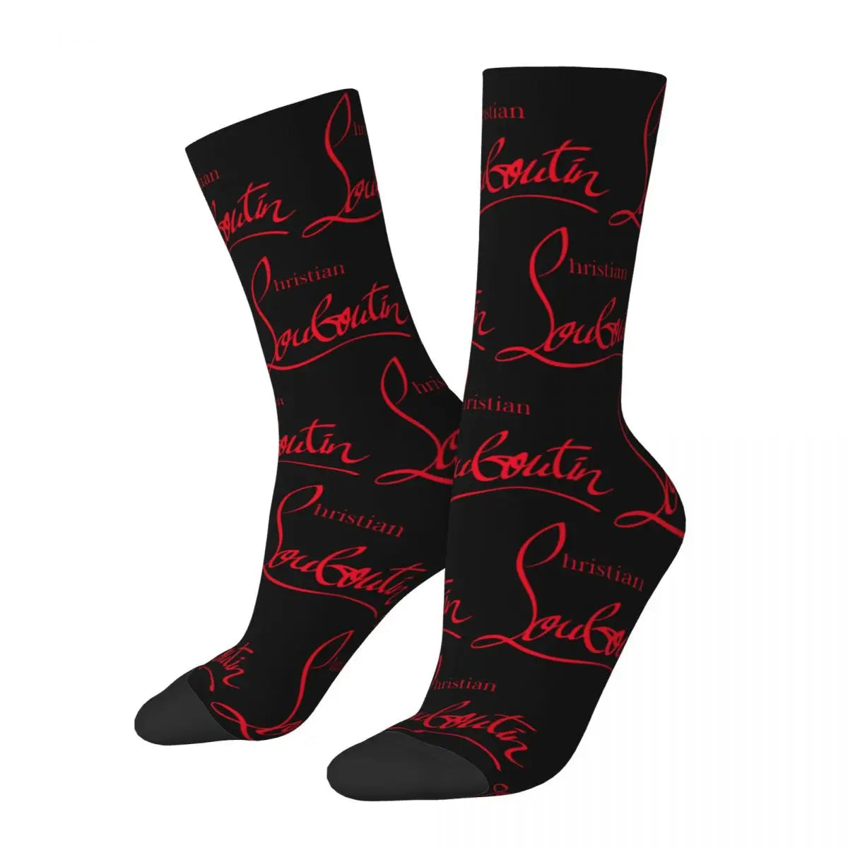 Autumn Winter Retro Women Men Christians High Heels Louboutins Socks Lady Beauty Non-slip Basketball Socks