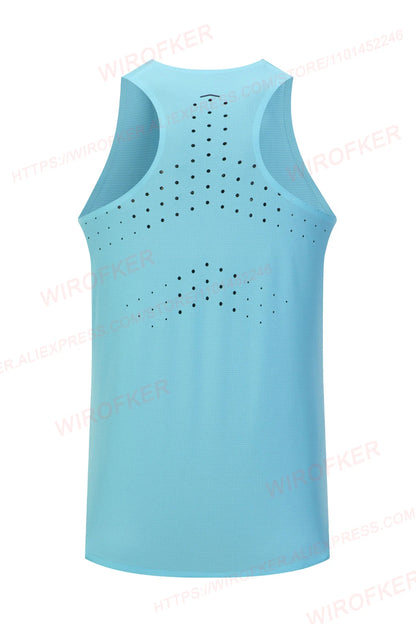 Men Gym Shirt Street High Quality Sleeveless T-shirts Quick Dry Tank Tops Workout Fitness Singlets Mesh Breathable Sport Vest