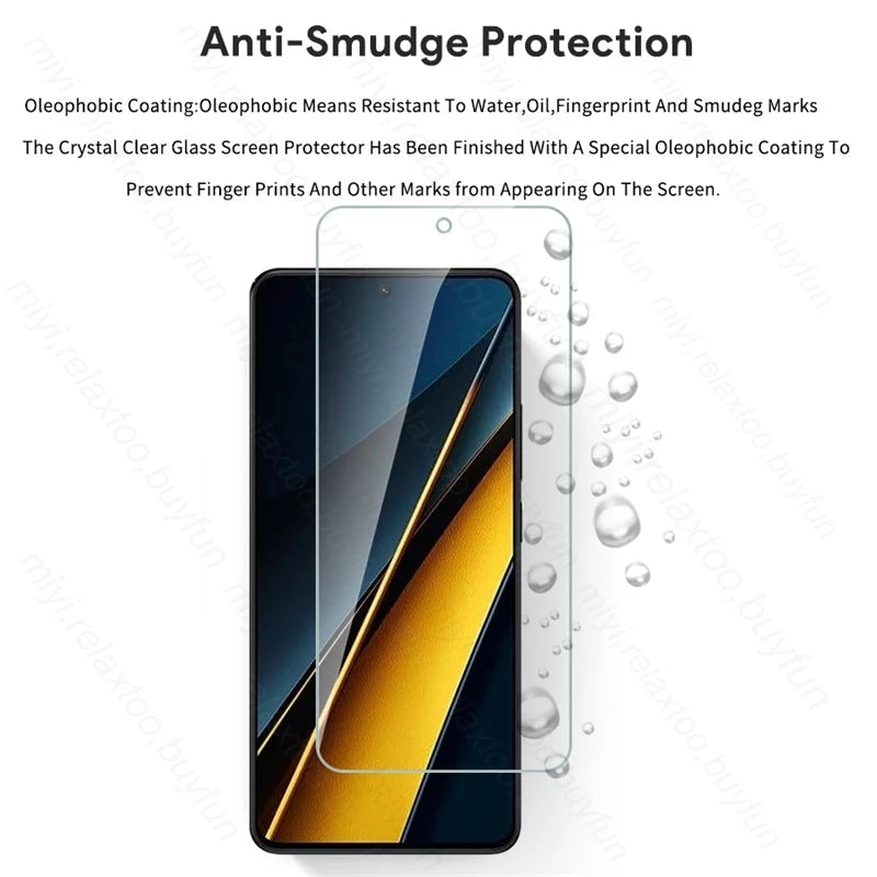 2PCS Tempered Glass Full Cover Screen Protector Case For Xiaomi PocoX6 Poco X6 Pro 5G Protective Glass On Poko Little X6Pro X 6