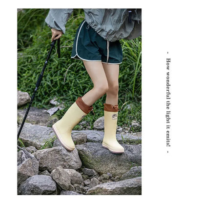 Rubber Boots for Couples High Rain Shoes Waterproof Galoshes Husband Fishing Work Garden Rainboots Women and Men Rubber Shoes88