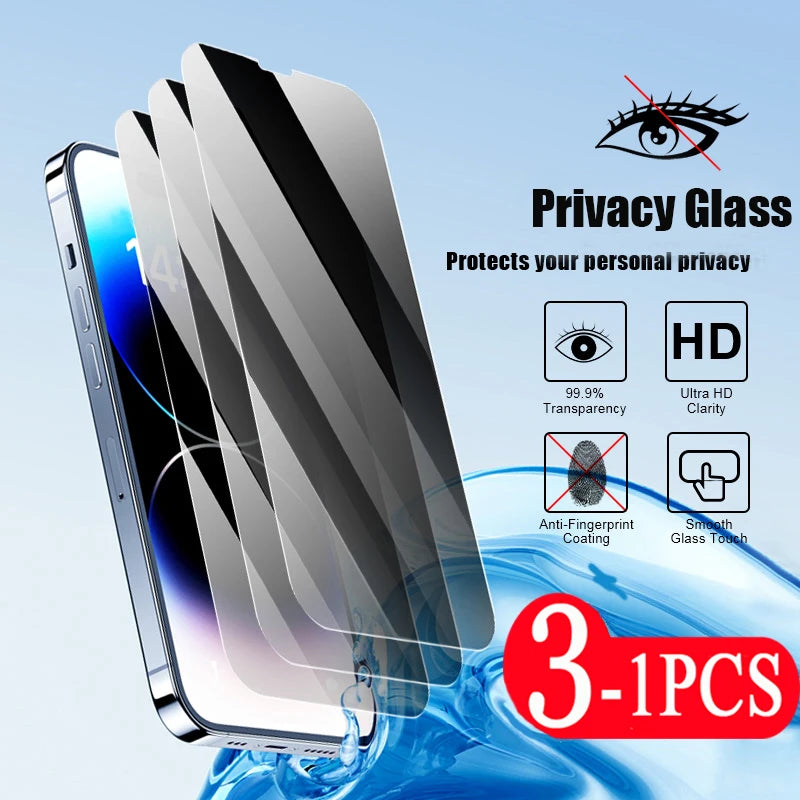 3pcs 9D Privacy Glass smartphone for iPhone 15 pro max 14 Plus 13 mini 12 11 XR XS X phone screen protector Glass smartphone