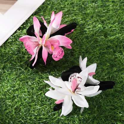 AWAYTR Phalaenopsis Flower Hair Claw Clips for Women Girls Hair Clip Barrette Gladiolus Hair Clamps Headwear Hair Accessories