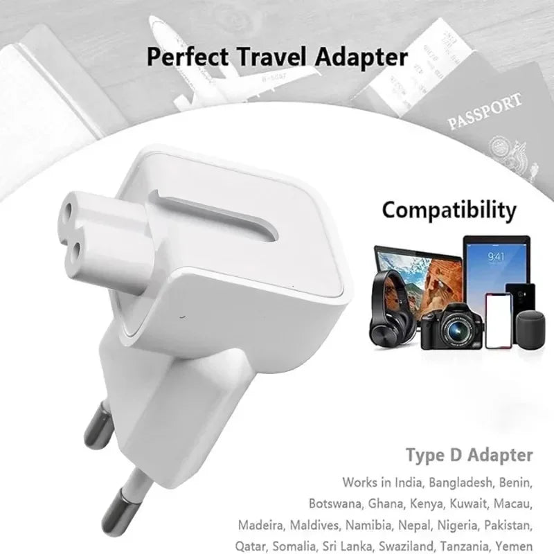 5/1Pack EU AC Power Wall Plug Duck Head For Apple MacBook iPad Pro Air Adapter Charger Fast Charging Laptop Converters Adapters