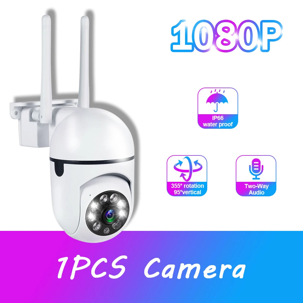 1080P 4PCS Outdoor Camera CCTV IP Wifi Surveillance Camera Waterproof Security Protection Wireless Home Monitor Track Alarm 360°