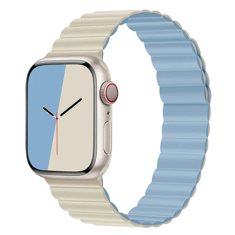 Magnetic Loop for Apple Watch Bands 44mm 40mm 49mm 45mm 41mm 38mm Silicone Bracelet iWatch Series 9 8 7 6 5 4 3 Se ultra 2 strap