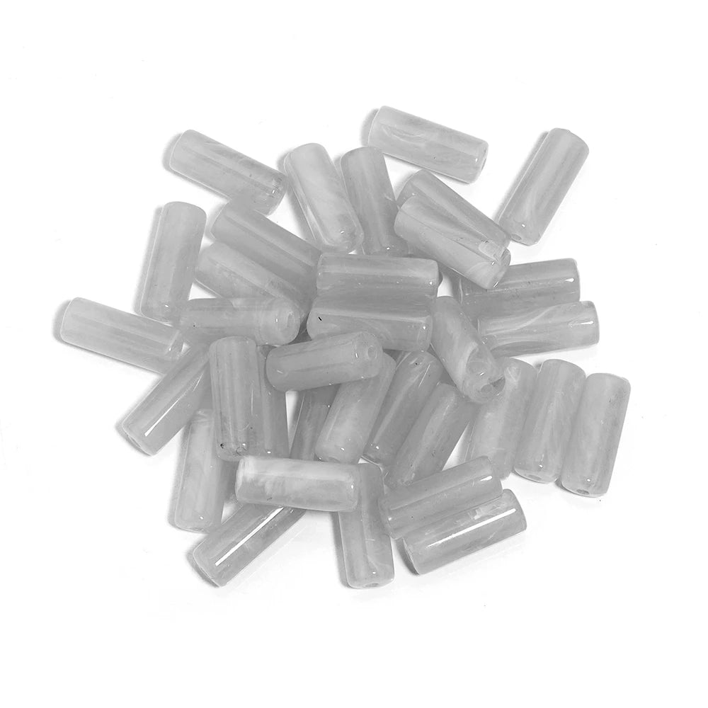 50pcs/lot Acrylic Beads Cylinder Shape Imitation Stone Tube Spacer Beads for Jewelry Making DIY Necklace Pendant Accessories