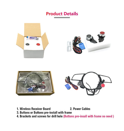 Realsun R8 Style Engine Start Stop Drive Select Steering Wheel Button For Audi A3 S3 A4 S4 A5 A6 A7 Q3 Q5 VW Skoda Cadillac Seat