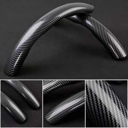 Car Steering Wheel Cover Carbon Black Fiber For Audi A3 A4 A5 A6 A7 A8 Q3 Q5 Q7 Q8 SQ5 Accessories Logo Car Steering Wheel Cover