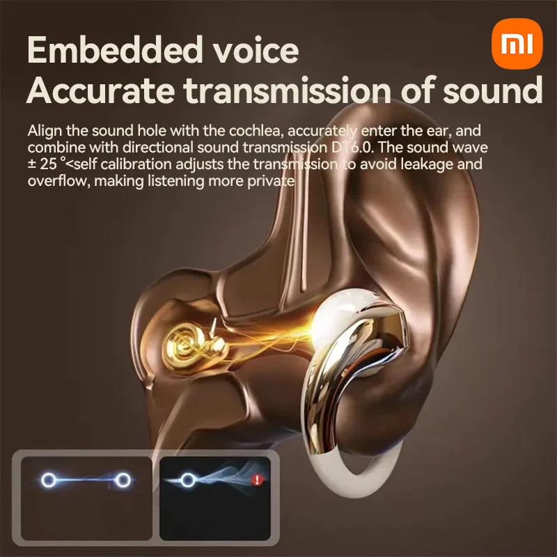 XIAOMI YX38 Wireless Headset New Fashion Earring Style Headphone Ear Hook Bluetooth5.4 Touch Control Earphone For Android iOS