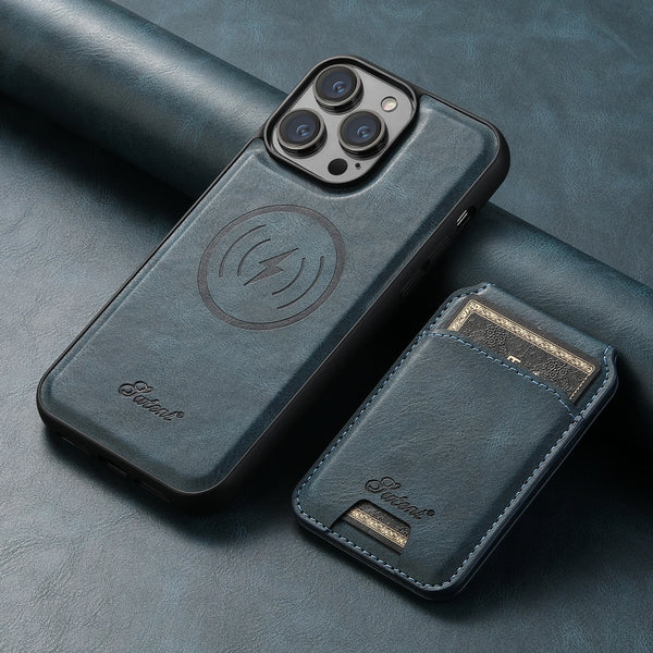 SUTENI Custodia in pelle con porta carte magnetico per iPhone 16, 15, 14, 13, 12 Pro Max Plus