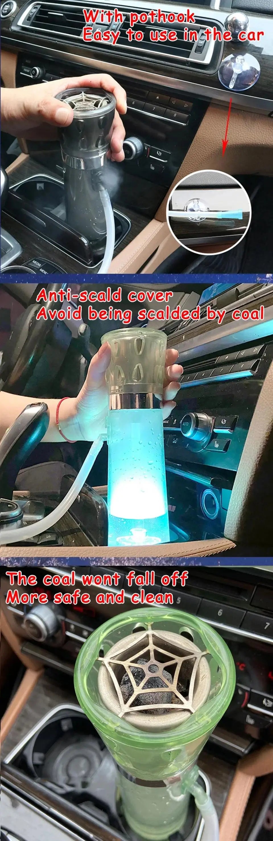 Portable Shisha Hookah Arabic Hookah Cup Removable Fashionable Hookah Holder Narguile Led Car Hookah Household Hookah In The Car