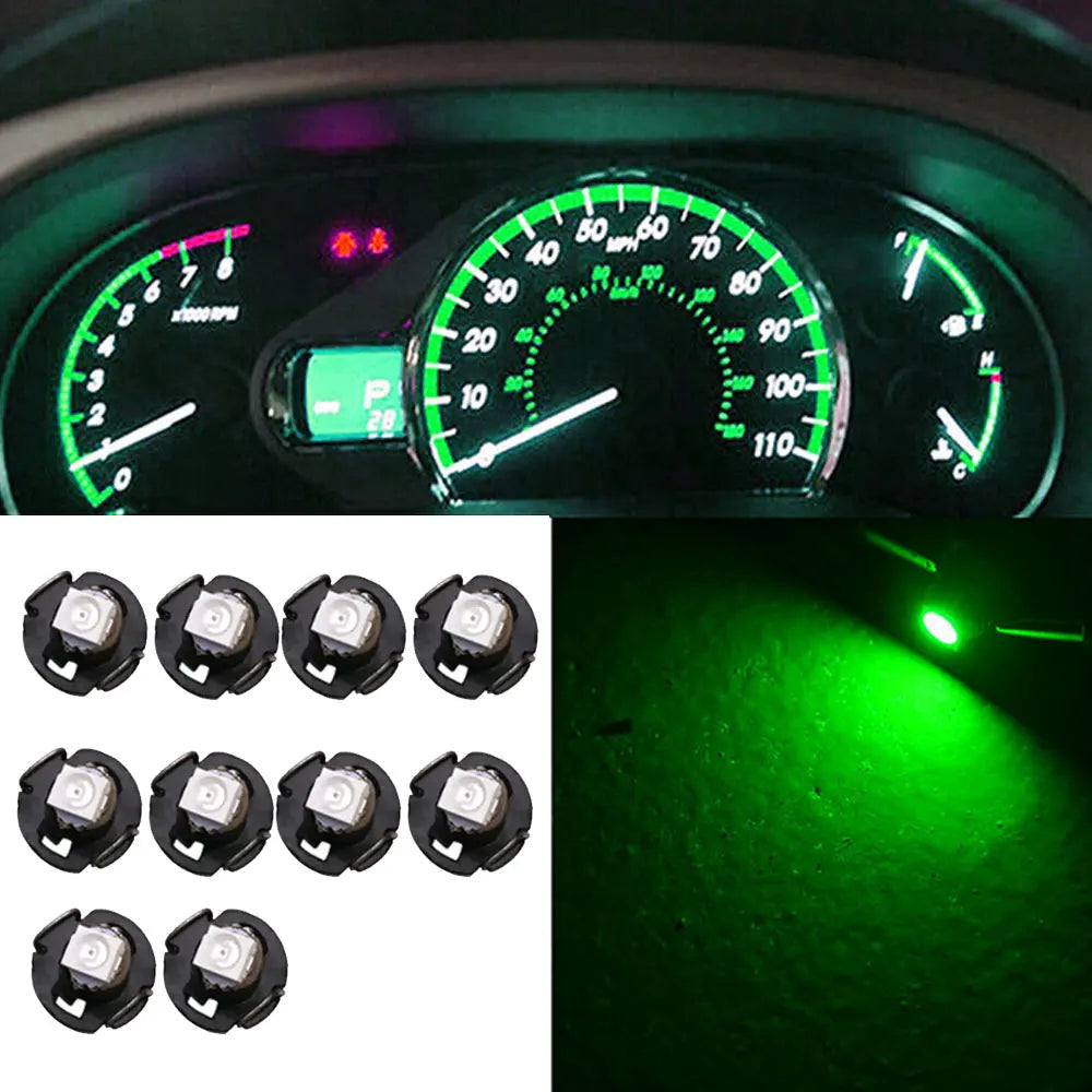 10Pcs T3 LED 3528 1SMD Instruments Panel Light Car Cluster Gauges Dashboard Lamp Wedge Bulbs Universal Car Lights Accessories