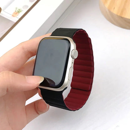 Magnetic Loop for Apple Watch Bands 44mm 40mm 49mm 45mm 41mm 38mm Silicone Bracelet iWatch Series 9 8 7 6 5 4 3 Se ultra 2 strap