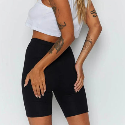 Shorts Women Thin Fitness Casual High Waist Fashion Biker Shorts Summer Slim Knee-Length Bottoms Black Cycling Shorts Streetwear