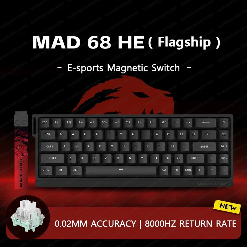 MADLIONS Mad60HE Mad 68HE Mechanical Keyboard Magnetic Switch Wired Hot Swap 8K Polling Rate Customized Gaming keyboard Pc Gamer