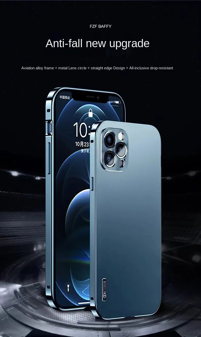 For iPhone 16 15 14 13 Pro Max Case Metal Aluminium Alloy Full Camera Lens Protective Original Color Ultrathin Back Cover