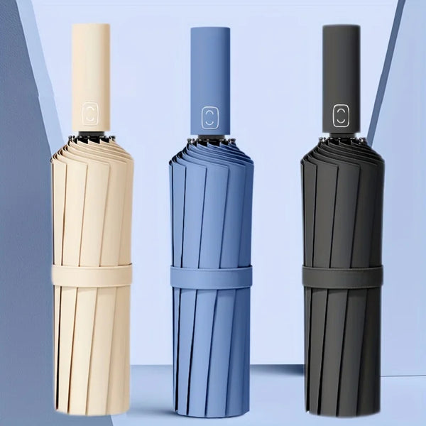 Ombrello rinforzato a 24 stecche, ombrello da uomo, resistente e antivento, con protezione solare anti-UV, da donna, modello Sunny
