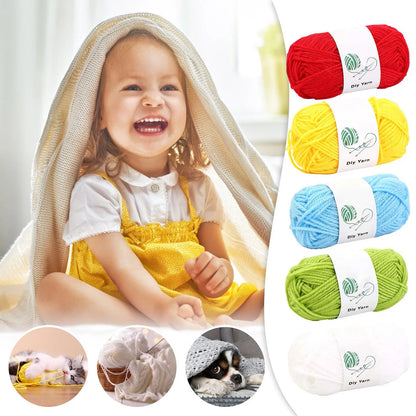 Milk Sweet Soft Cotton Baby Knitting Wool Yarn Thick Yarn Fiber Velvet Yarn Hand Knitting Wool Crochet Yarn For Diy Sweater 5G