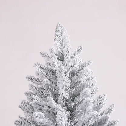 White Christmas Tree with Tree Skirt PVC Simulation Snow Flocked Encrypt Christmas Tree Christmas Party Decorations with Snow