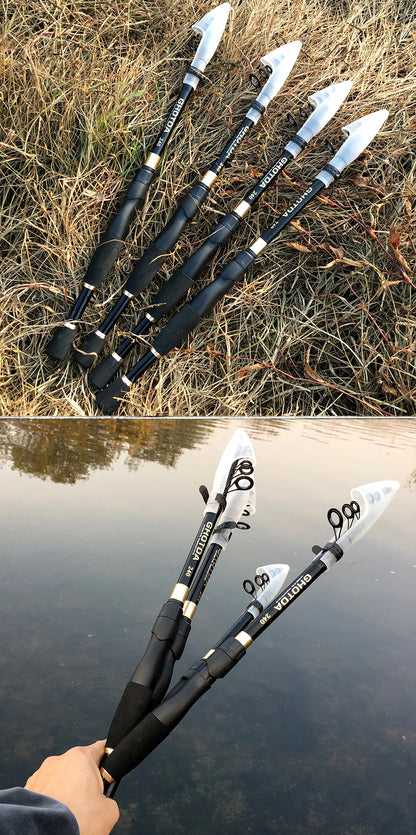 Telescopic 1.6-2.4m  Fishing Rods Ultralight Weight Spinning Casting Carbon Pole Fishing Accessories Lure Weight 10-30g