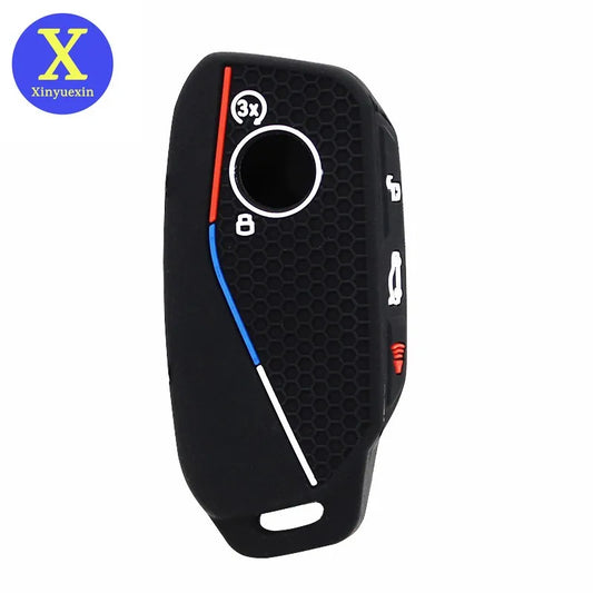 Xinyuexin Key Fob Cover Protector for 2023 2024 BMW Energy 7 I5 I7 X1 X7 IX I20 735i 740i G07 LCI 4 Buttons Car Accessories