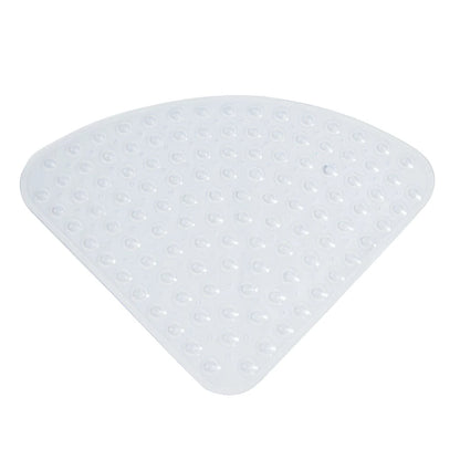 54x54cm Corner Shower Carpet Floor Mat Hotel Home Suction Cup Toilet PVC Shower Mat Bathroom Sector Shape Anti-slip Pad Cushion