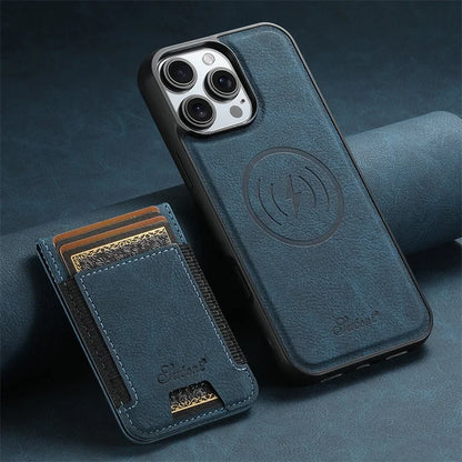 2 In 1 Luxury Magsafe Wallet Leather Phone Case For iPhone 16 15 14 13 12 Pro Max Plus 16 Pro Magnetic Flip Card Holder Cover