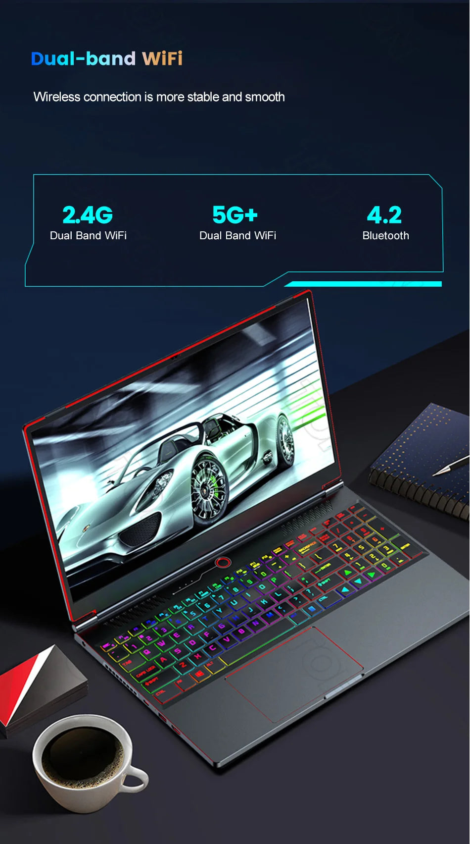 Hot Sale Gaming Laptop 16.1" Full HD Display, Intel Core i9-10880H NVIDIA GeForce GTX 1650 64GB RAM 2TB SSD RGB Backlit Keyboard